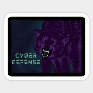 Cyber Defense Wolf Sticker